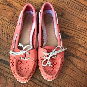 Coral Laser-cut detail Sperry Top Siders